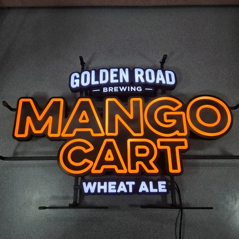 Golden‎ Road Mango Cart LED Neon Sign Bar Decor Orange 24x15 Excellent